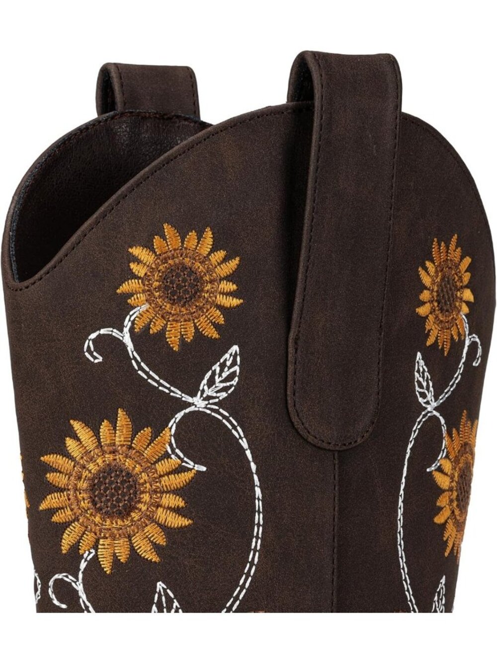 Mid Calf Floral Embroidered Cowboy Boots for Women - Retro Square Toe, Perfect - Picture 6 of 6